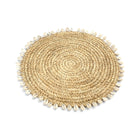 The Raffia Shell Pan Coaster in raffia — handmade luxury coaster curated by Laiyahome