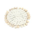 The Seagrass Shell Coaster - White in seagrass — handmade luxury coaster curated by Laiyahome