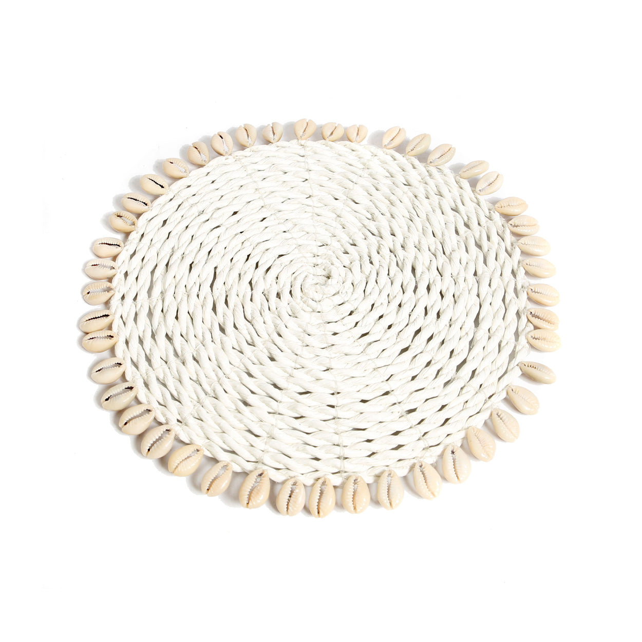 The Seagrass Shell Pan Coaster - Natural in seagrass — handmade luxury coaster curated by Laiyahome