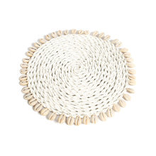 The Seagrass Shell Pan Coaster - Natural in seagrass — handmade luxury coaster curated by Laiyahome
