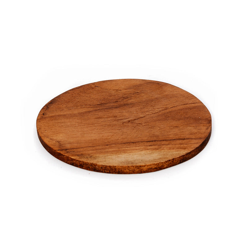 The Teak Root Nordic Coaster in wood — handmade luxury coaster curated by Laiyahome