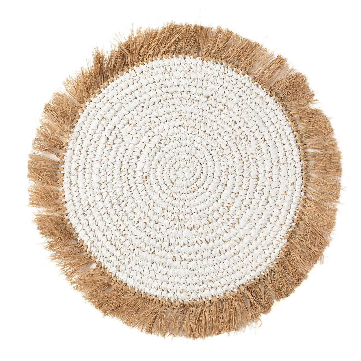 The Water Hyacinth Raffia Placemat - White Natural in raffia — handmade luxury placemat curated by Laiyahome