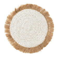 The Water Hyacinth Raffia Placemat - White Natural in raffia — handmade luxury placemat curated by Laiyahome