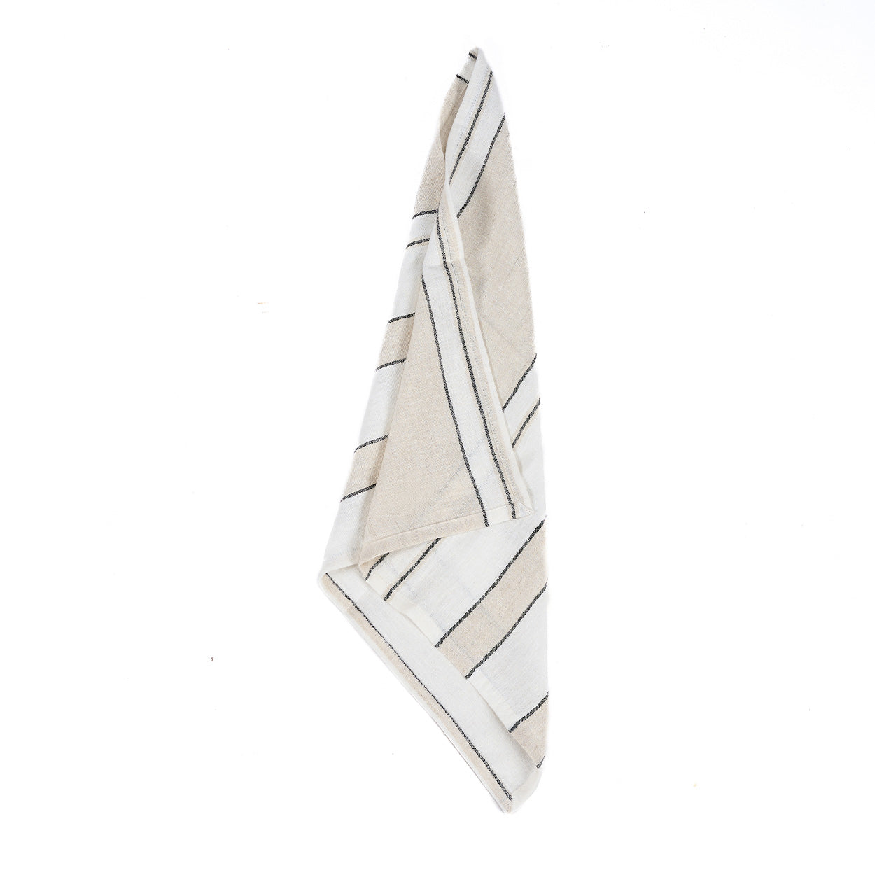 The Provence Napkin - Natural Black White - 45x45 in linen — handmade luxury napkin curated by Laiyahome