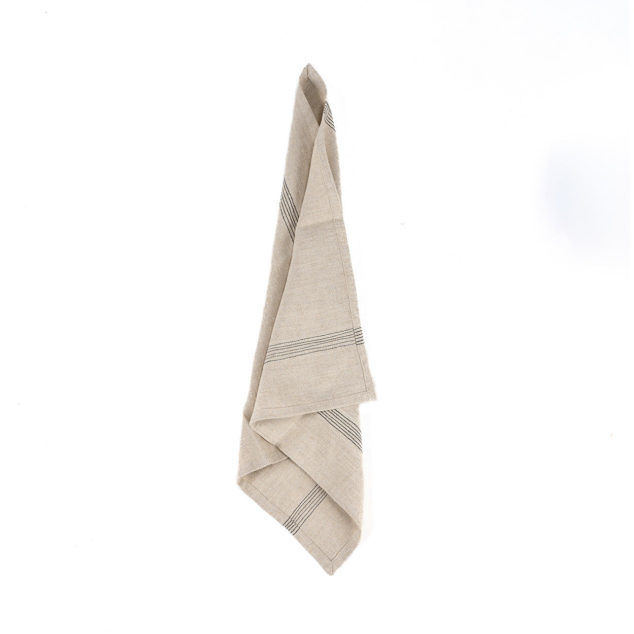 The Lint Biscuit Napkin - Natural Black - 45x45 in linen — handmade luxury napkin curated by Laiyahome