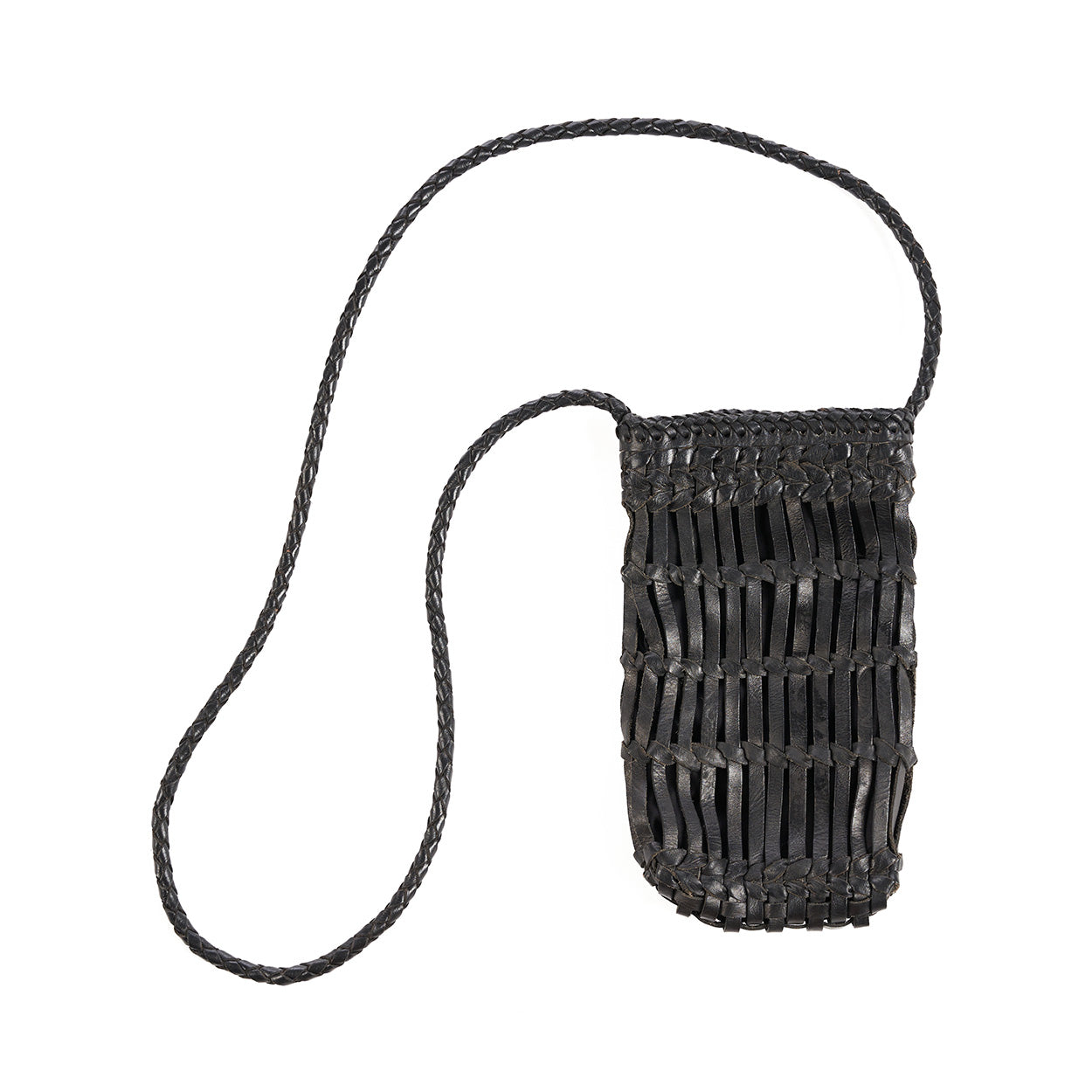 The Dial Diva Phone Bag - Black in leather — handmade luxury cross-body bag curated by Laiyahome