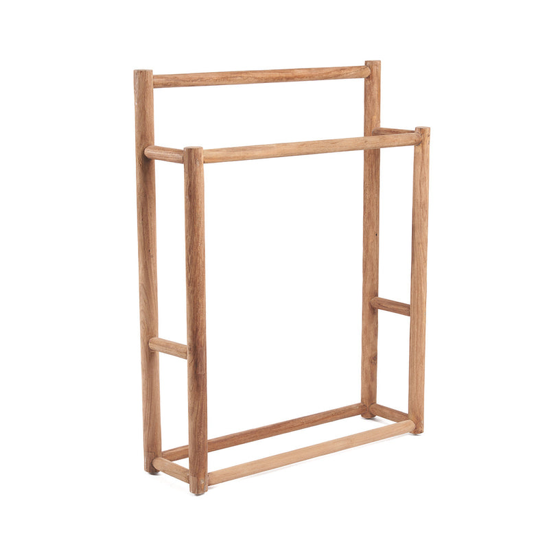 The Rustic Towel Hanger in wood — handmade luxury towel rack curated by Laiyahome