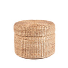 The Circle Storage Ottoman - Natural in seagrass — handmade luxury ottoman curated by Laiyahome