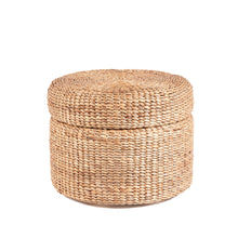 The Circle Storage Ottoman - Natural in seagrass — handmade luxury ottoman curated by Laiyahome