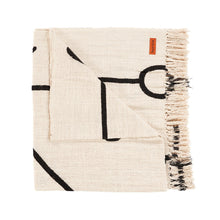 The Evil Eye Bed Throw - Natural Black in cotton — handmade luxury throw blanket curated by Laiyahome