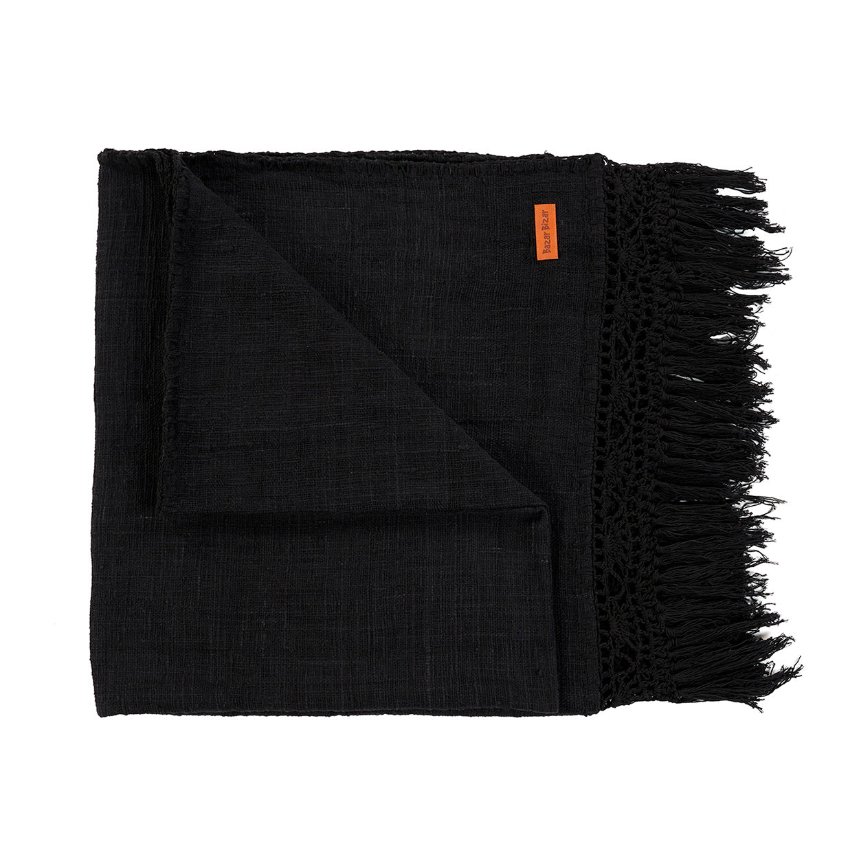 The Gypsy Bed Throw - Black in cotton — handmade luxury throw blanket curated by Laiyahome