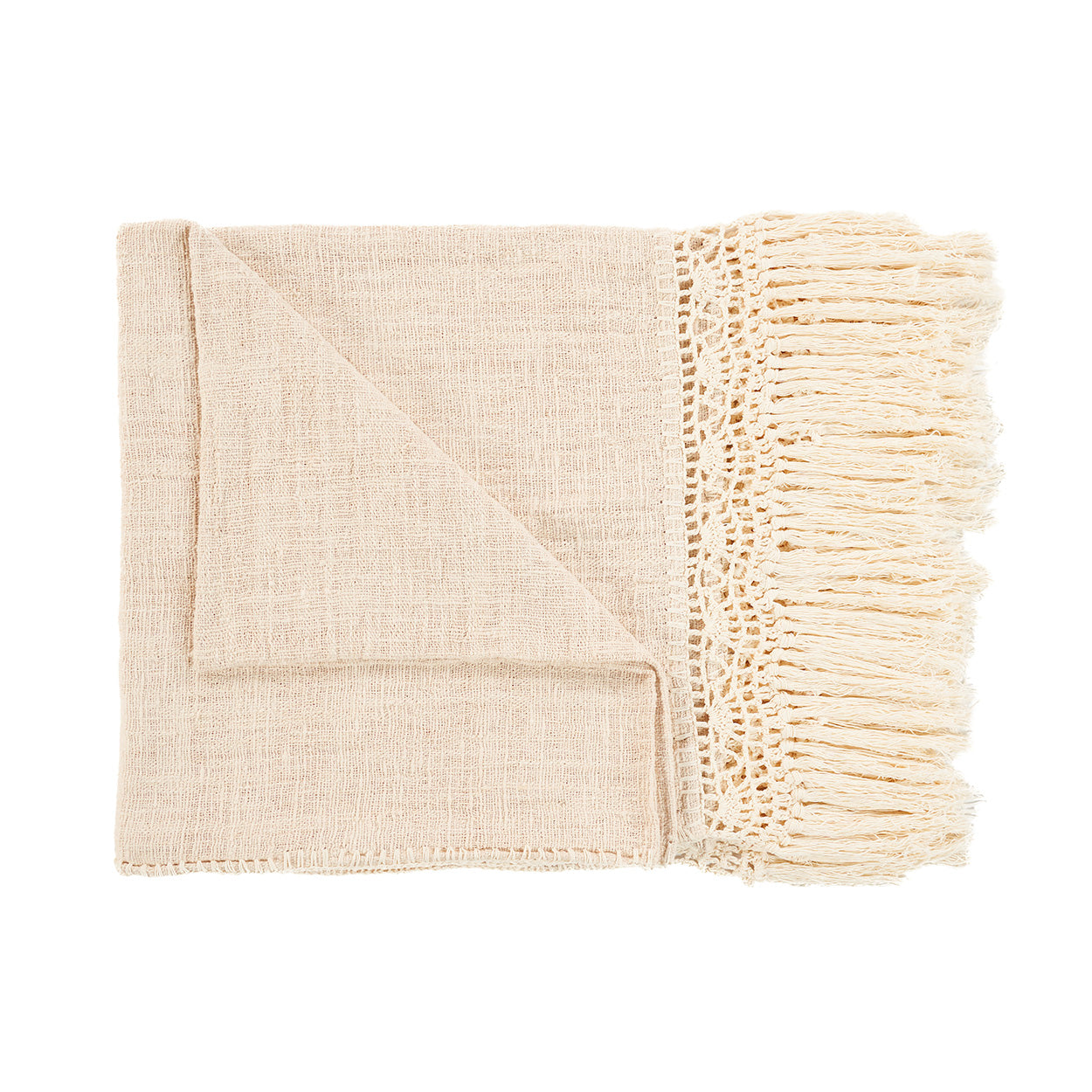 The Gypsy Bed Throw - Natural in cotton — handmade luxury throw blanket curated by Laiyahome