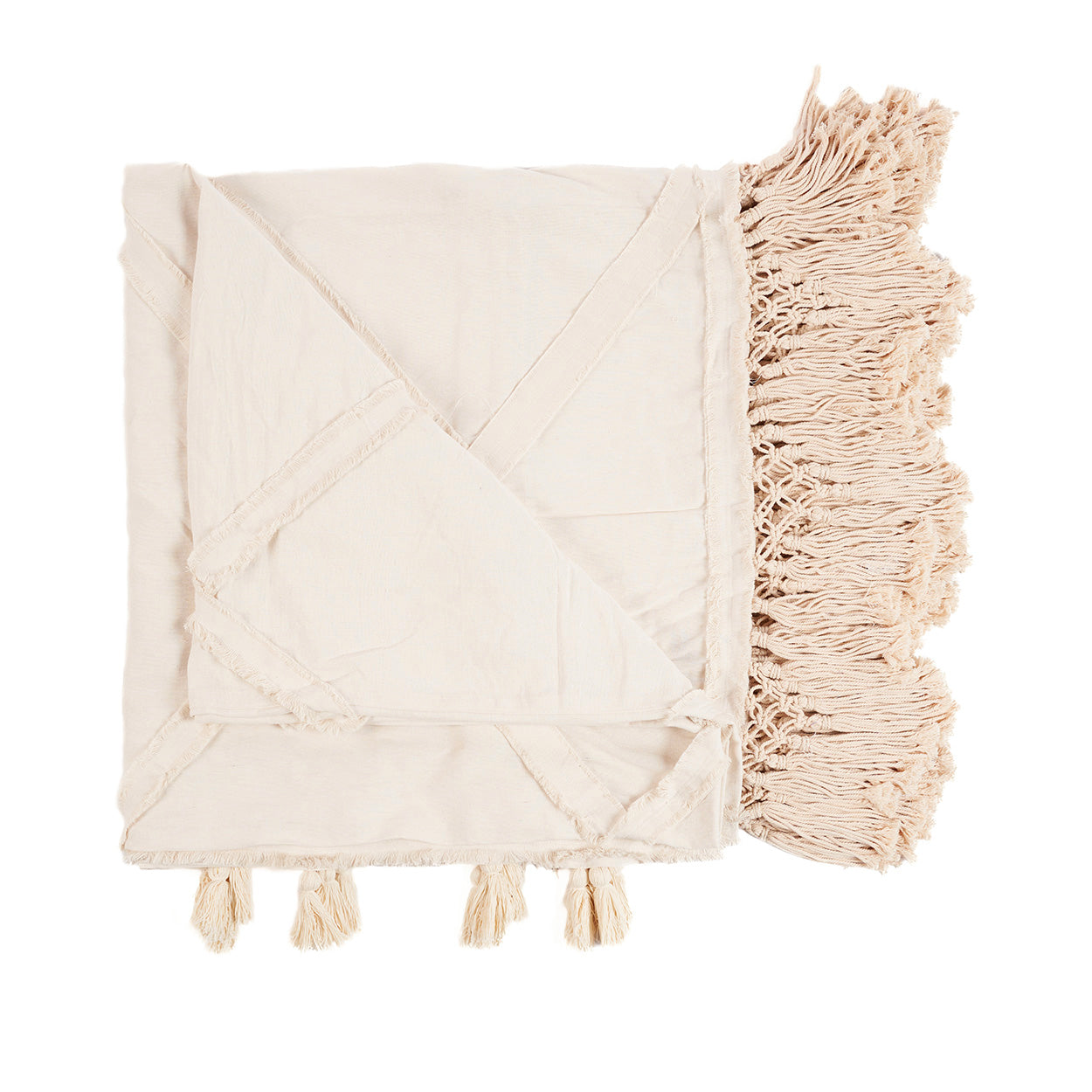 The Berber Bed Throw - Natural in cotton — handmade luxury throw blanket curated by Laiyahome