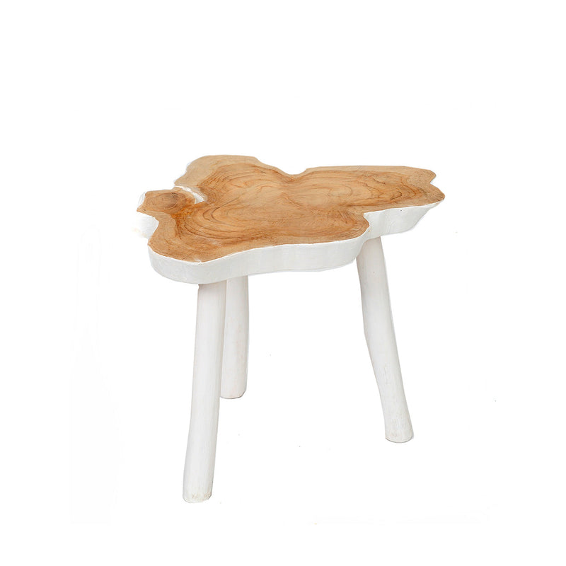 The Organic Side Table - Natural White in wood — handmade luxury side table curated by Laiyahome