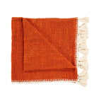 The Stitch Bed Throw - Terracotta in cotton — handmade luxury throw blanket curated by Laiyahome