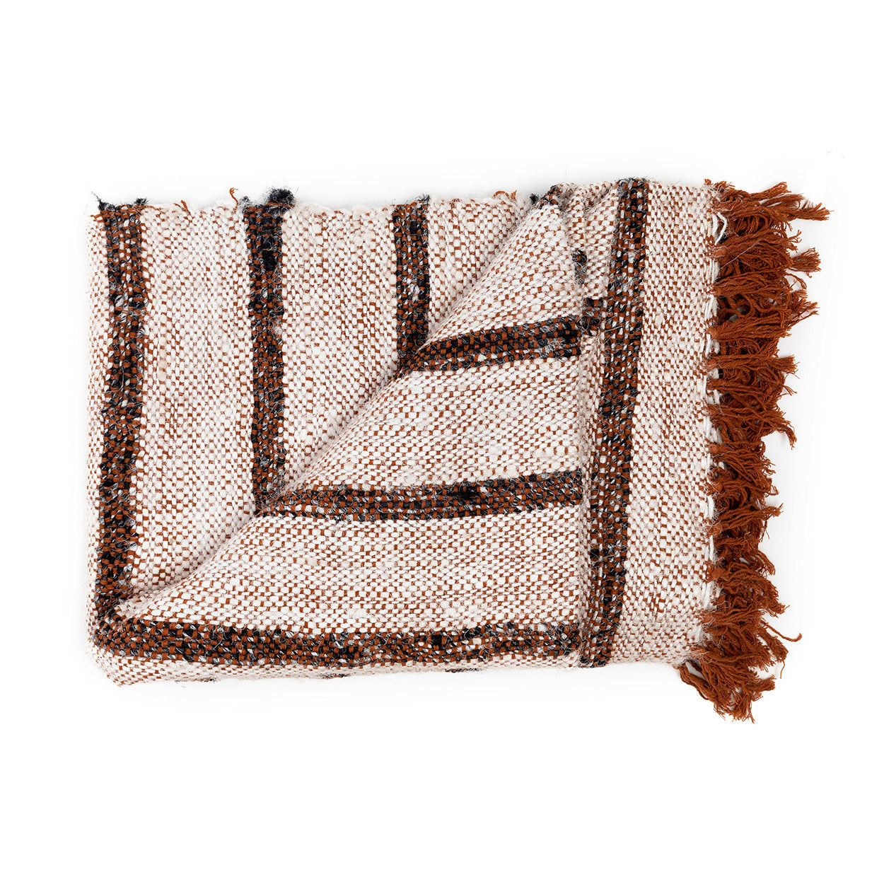 The s'il vous Plaid - Bohemian White in cotton — handmade luxury throw blanket curated by Laiyahome