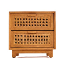 The Harmony Nightstand - Natural in rattan — handmade luxury bedside table curated by Laiyahome