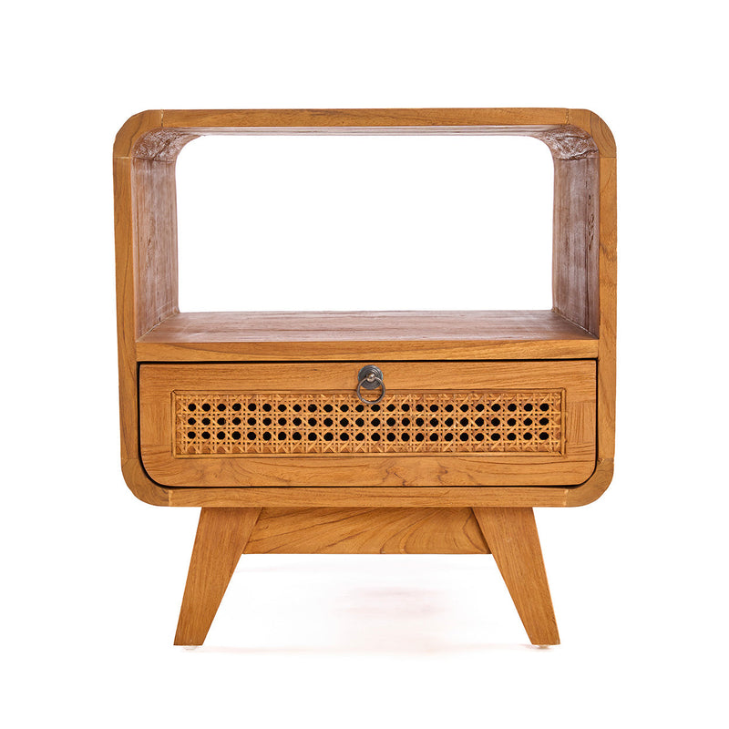 The Breeze Nightstand - Natural | teak, bedside table, organic modern
