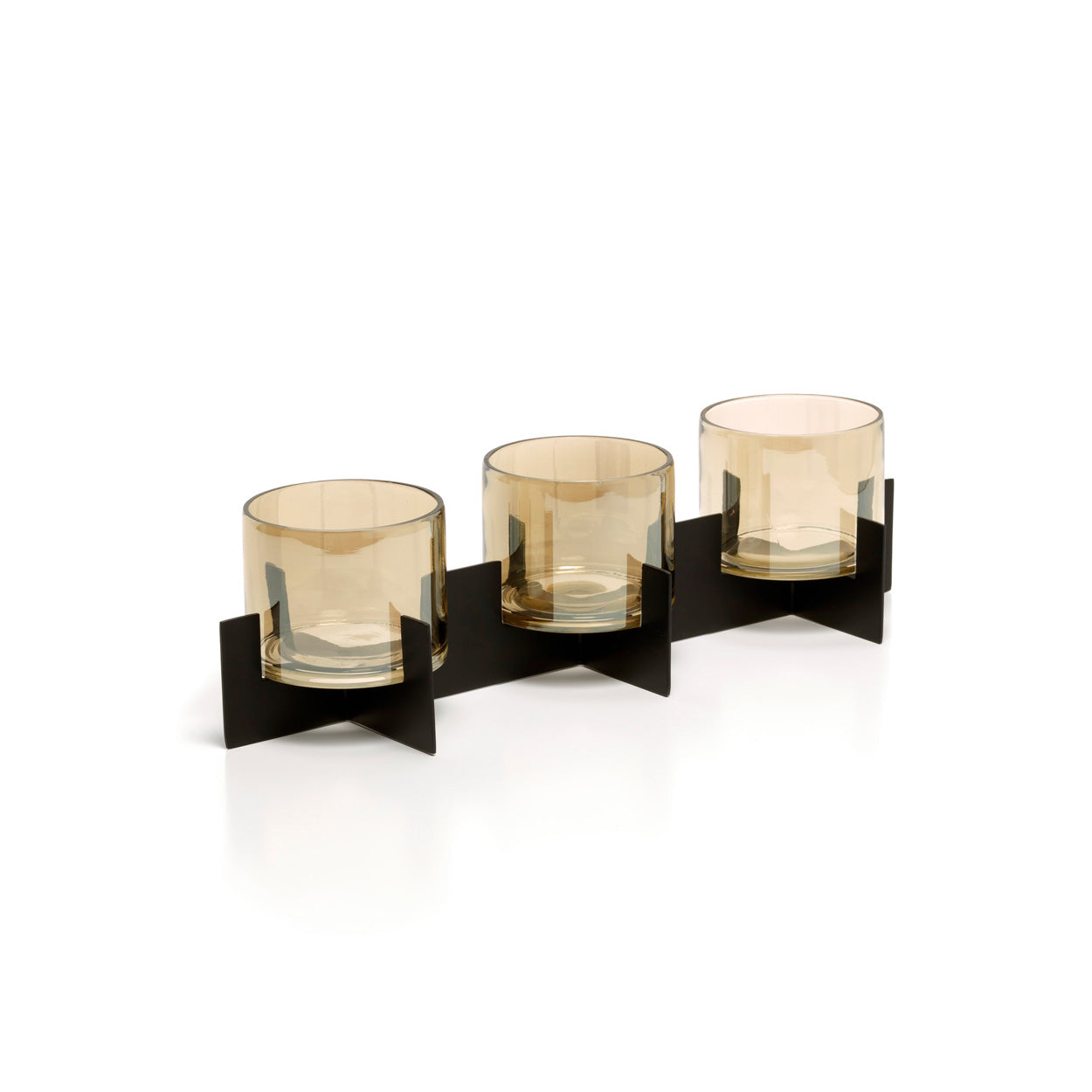 The Trio Noir Candle Holder - Black in brass — handmade luxury tea light holder curated by Laiyahome