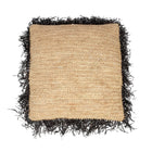 The Raffia Cushion Cover Square - Natural Black - 60x60 in raffia — handmade luxury cushion cover curated by Laiyahome