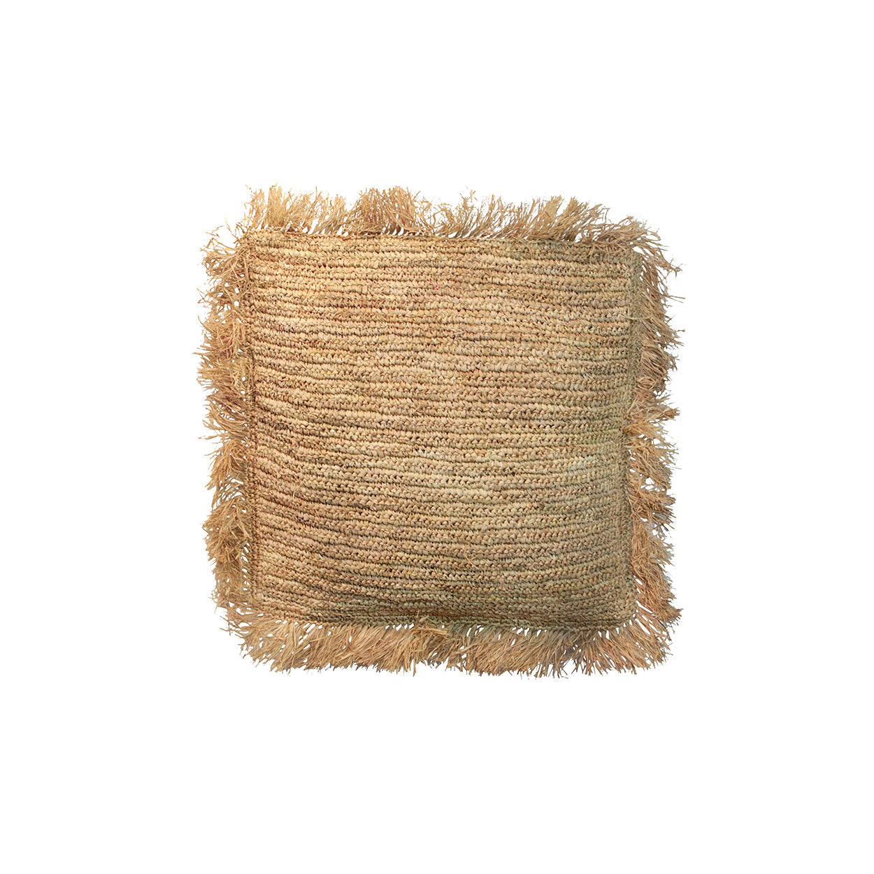 The Raffia Cushion Cover Square - Natural - 40x40 in raffia — handmade luxury cushion cover curated by Laiyahome