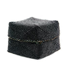 The Beaded Basket - Black - L in bamboo — handmade luxury storage basket curated by Laiyahome