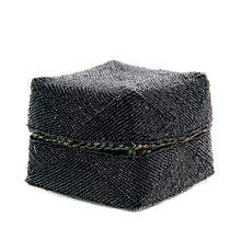 The Beaded Basket - Black - L in bamboo — handmade luxury storage basket curated by Laiyahome