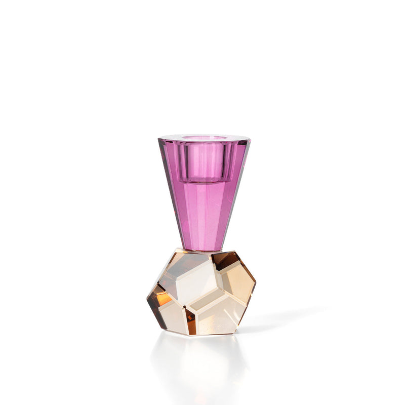 The Amethyst Flame Candle Holder in glass — handmade luxury tea light holder curated by Laiyahome
