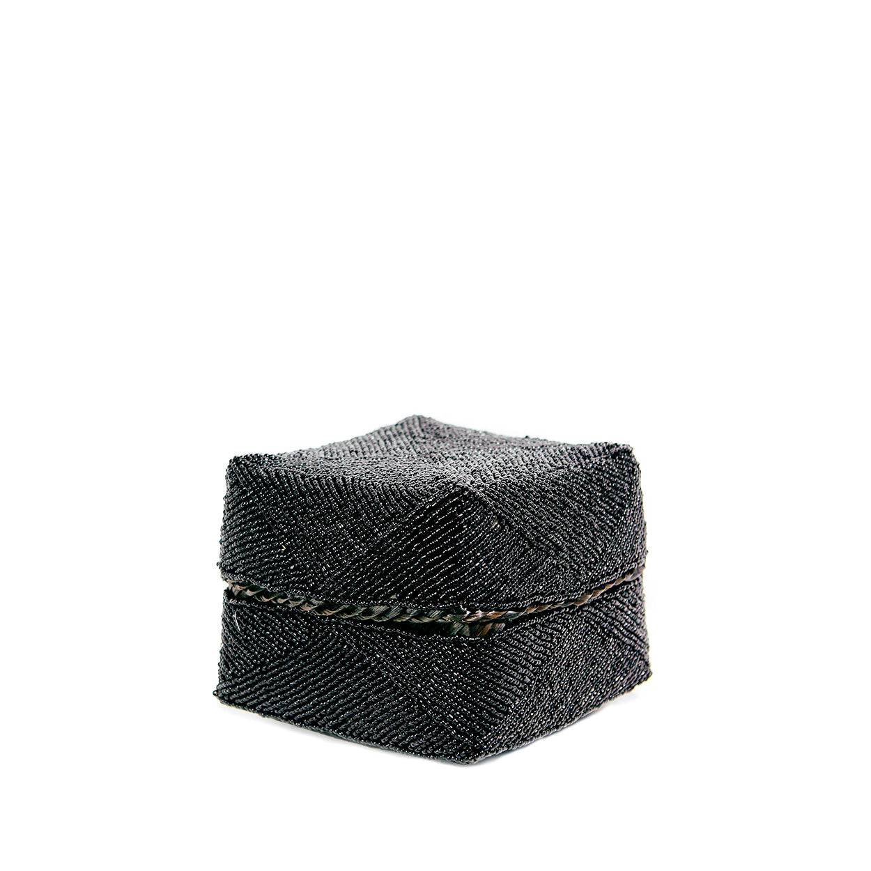 The Beaded Basket - Black - S in bamboo — handmade luxury storage basket curated by Laiyahome