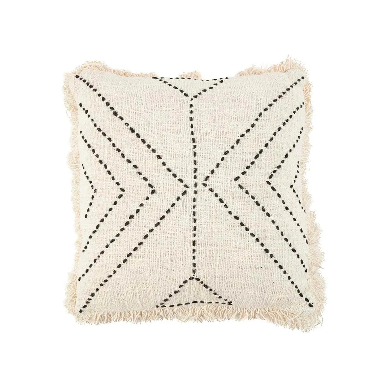 The Tribal Cushion Cover - Natural Black in cotton — handmade luxury cushion cover curated by Laiyahome