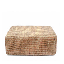 The Hyacinth Pouffe Square - Natural - M in seagrass — handmade luxury ottoman curated by Laiyahome