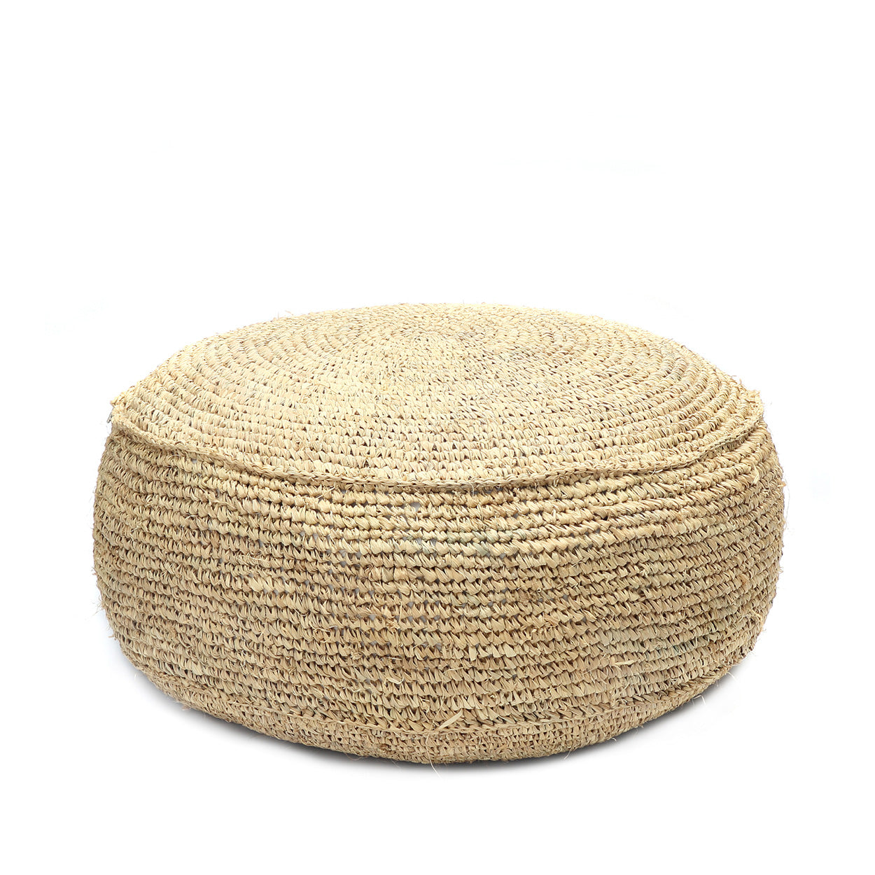 The Raffia Flores Pouffe - Natural in raffia — handmade luxury ottoman curated by Laiyahome