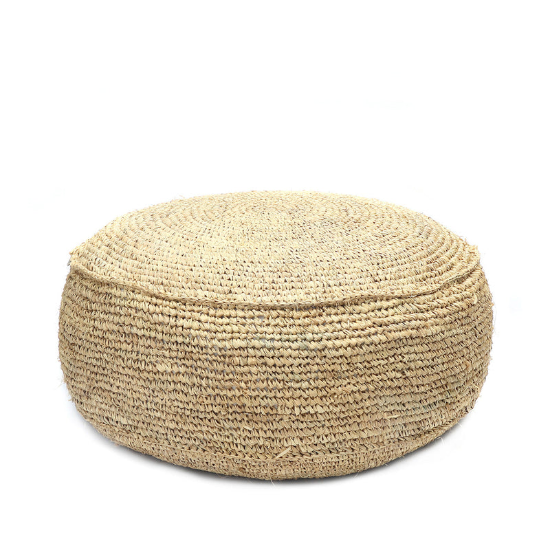 The Raffia Flores Pouffe - Natural in raffia — handmade luxury ottoman curated by Laiyahome