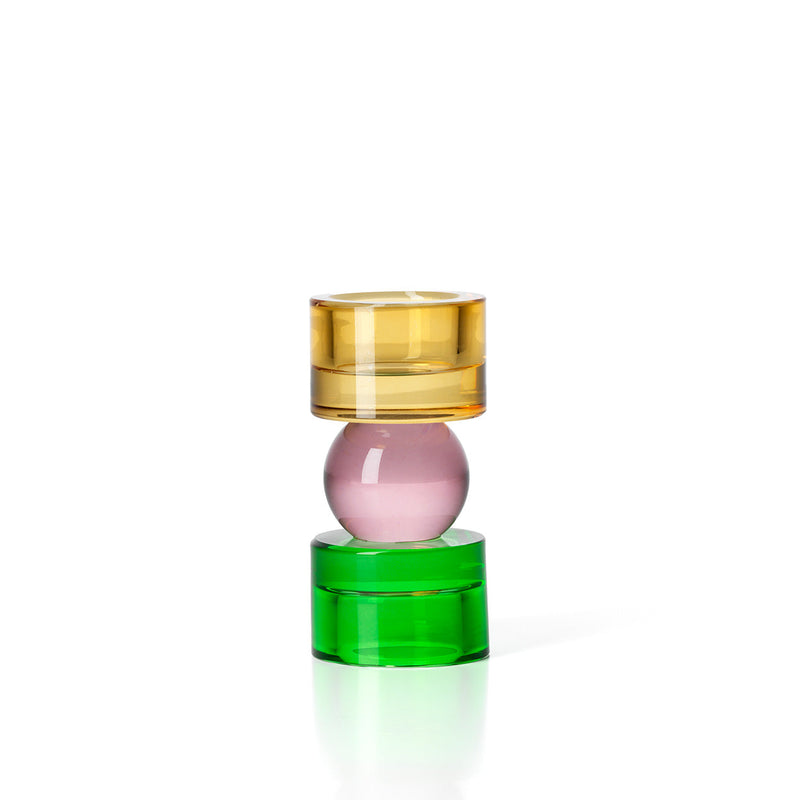The Solar Jewel Candle Holder - Low in glass — handmade luxury tea light holder curated by Laiyahome
