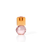 The Citrine & Rose Quartz Candle Holder – glass tea light holder – product view 1
