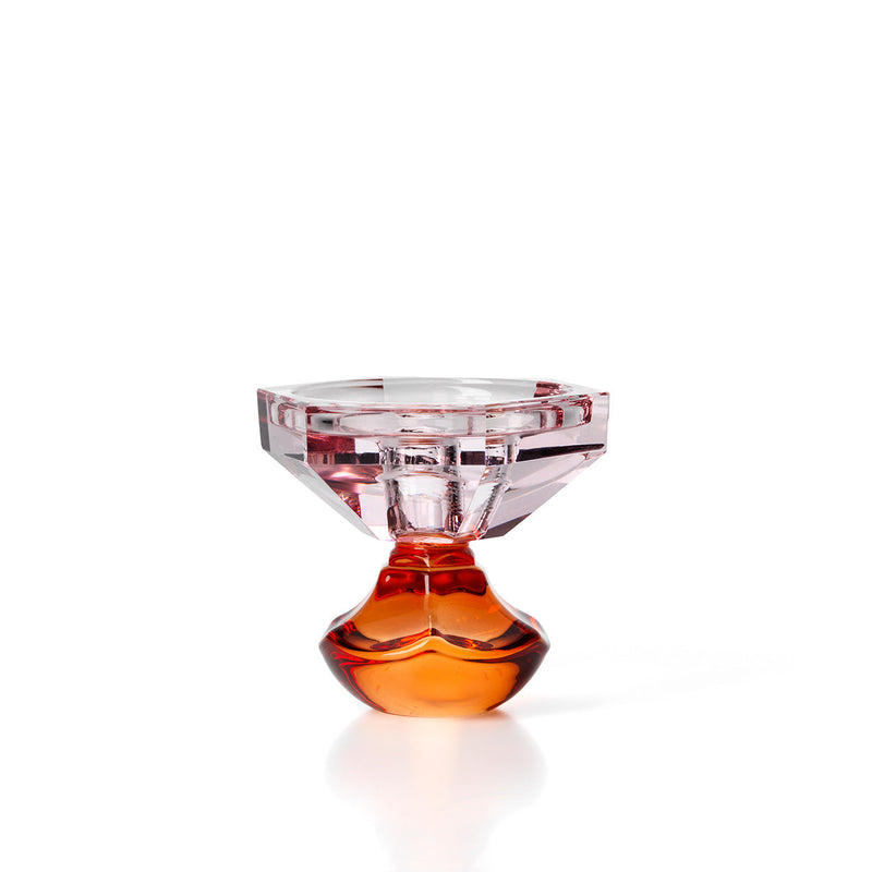 The Sunset Bloom Candle Holder in glass — handmade luxury tea light holder curated by Laiyahome
