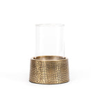The Croco Candle Holder with Glass - Brass - L in aluminium — handmade luxury tea light holder curated by Laiyahome