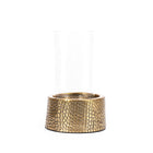 The Croco Candle Holder with Glass - Brass - M in aluminium — handmade luxury tea light holder curated by Laiyahome