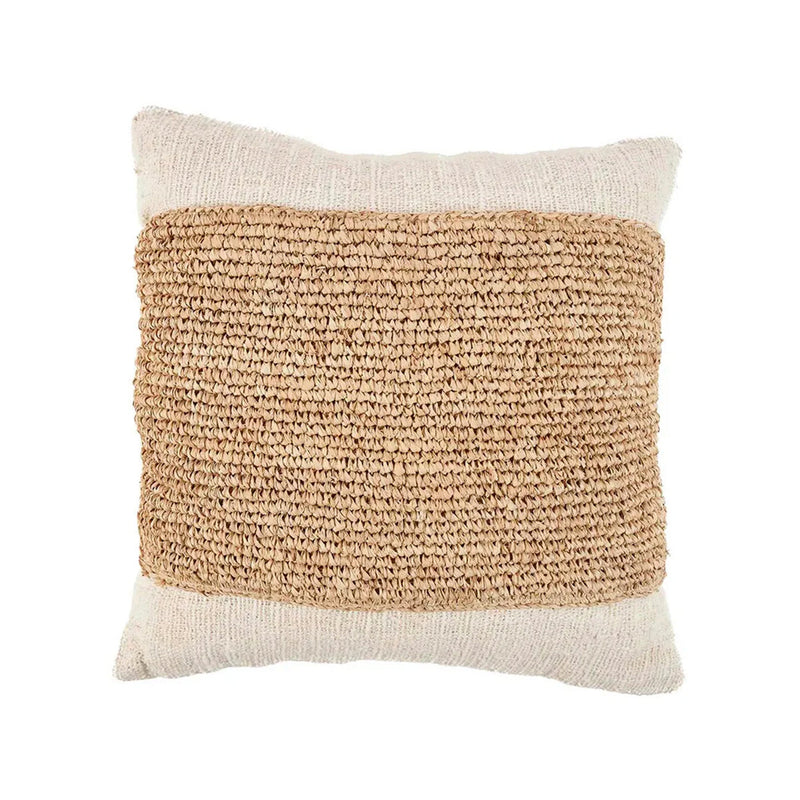 The Raffia Stamp Cushion Cover - Natural in cotton — handmade luxury cushion cover curated by Laiyahome