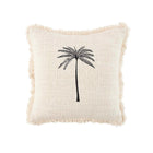 The Gili Palm Cushion Cover - Natural Black in cotton — handmade luxury cushion cover curated by Laiyahome