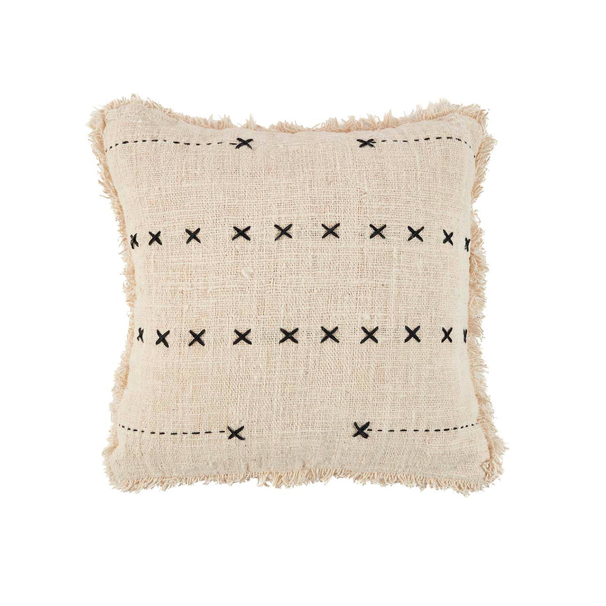 The French Kiss Cushion Cover - Natural Black in cotton — handmade luxury cushion cover curated by Laiyahome