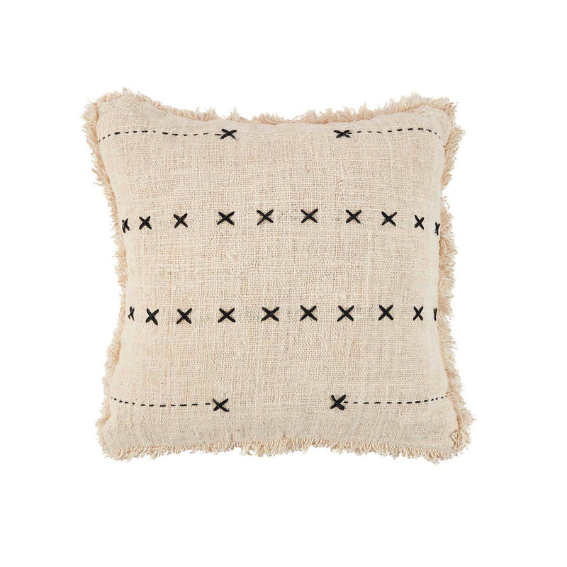 The French Kiss Cushion Cover - Natural Black in cotton — handmade luxury cushion cover curated by Laiyahome