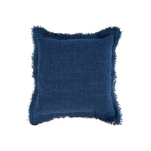 The Azure Fringe Cushion Cover - Indian Blue in cotton — handmade luxury cushion cover curated by Laiyahome