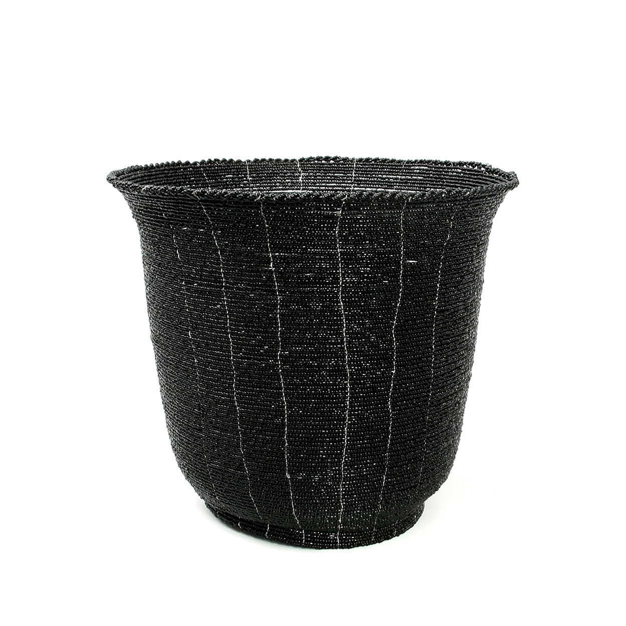 The Beaded Bowl High - Black - L in plastic — handmade luxury bowl curated by Laiyahome