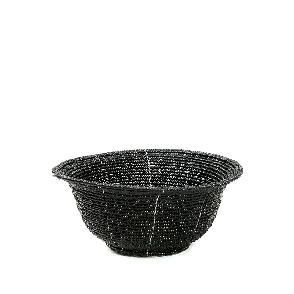 The Beaded Bowl Low - Black - S in plastic — handmade luxury bowl curated by Laiyahome