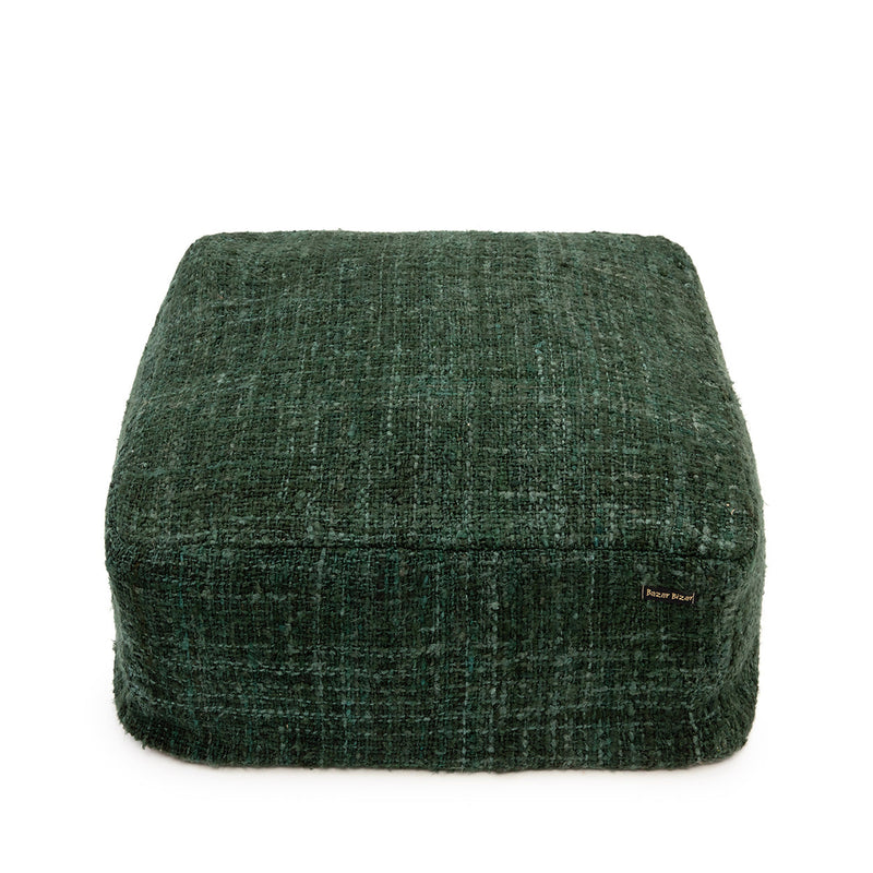 The Oh My Gee Pouffe - Forest Green in cotton — handmade luxury ottoman curated by Laiyahome