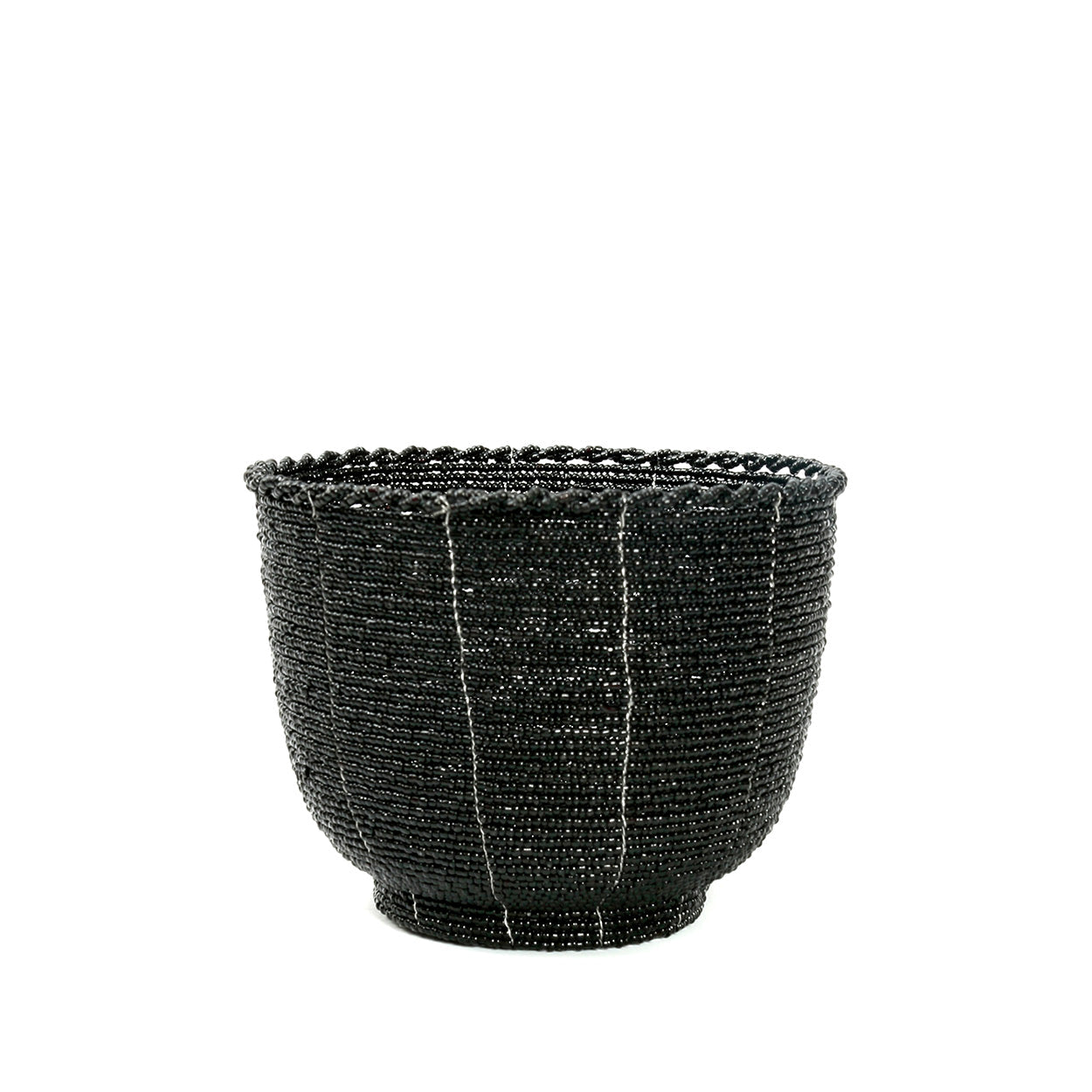 The Beaded Candy Bowl - Black - M in plastic — handmade luxury bowl curated by Laiyahome