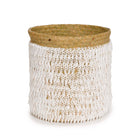The Pandan Basket #2 in shell — handmade luxury storage basket curated by Laiyahome