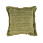 The Jungle Fringe Cushion Cover - Green in cotton — handmade luxury cushion cover curated by Laiyahome
