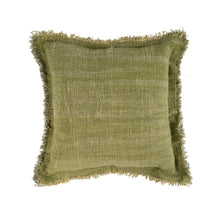 The Jungle Fringe Cushion Cover - Green in cotton — handmade luxury cushion cover curated by Laiyahome